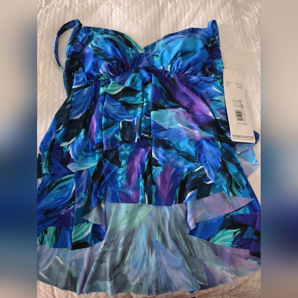 Trimshaper Women's Blue Swim Dress